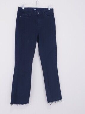 Paige Black Raw Hem Jeans Size 29 Boyfriend Cut Slim Straight Blokecore Moto